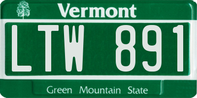VT license plate LTW891