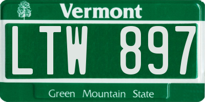 VT license plate LTW897