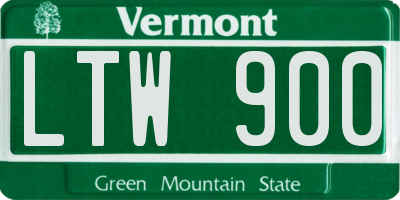 VT license plate LTW900