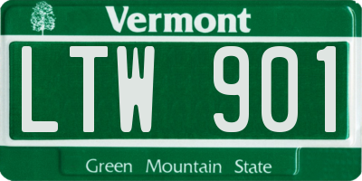 VT license plate LTW901