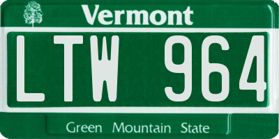 VT license plate LTW964