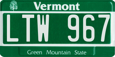 VT license plate LTW967