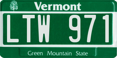 VT license plate LTW971