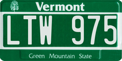 VT license plate LTW975