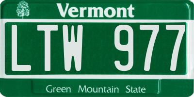 VT license plate LTW977