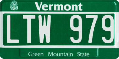 VT license plate LTW979