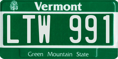 VT license plate LTW991