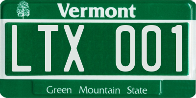 VT license plate LTX001