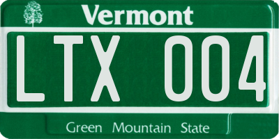 VT license plate LTX004