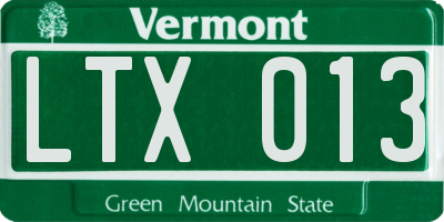 VT license plate LTX013