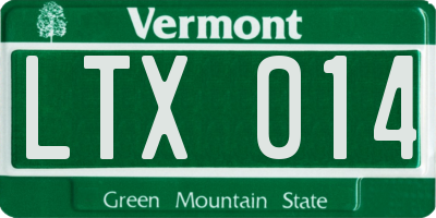 VT license plate LTX014
