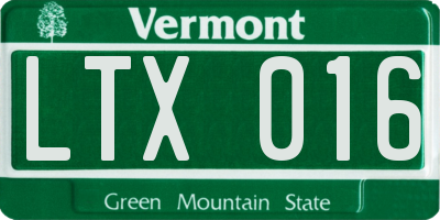 VT license plate LTX016