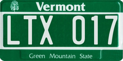 VT license plate LTX017