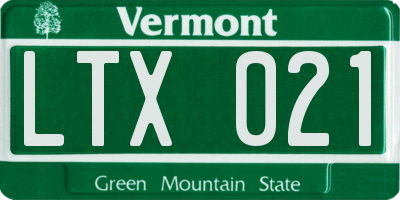 VT license plate LTX021