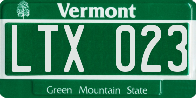 VT license plate LTX023