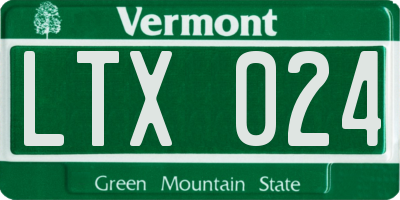 VT license plate LTX024
