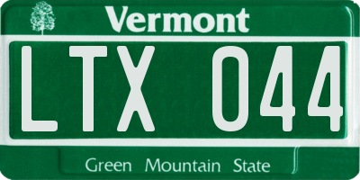 VT license plate LTX044