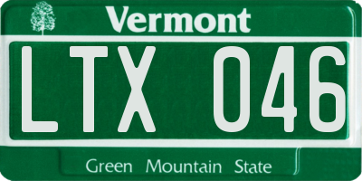 VT license plate LTX046