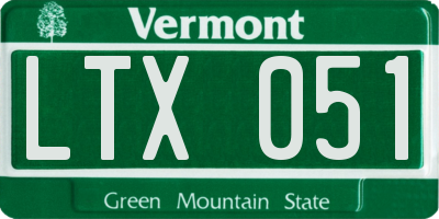 VT license plate LTX051