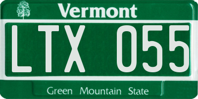 VT license plate LTX055