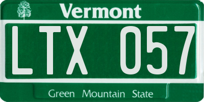 VT license plate LTX057