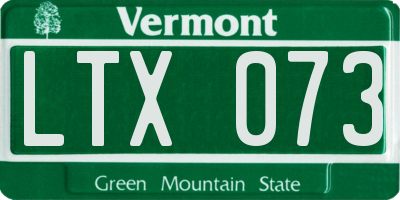 VT license plate LTX073