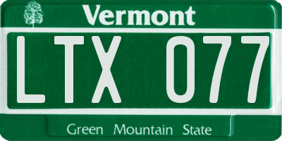 VT license plate LTX077