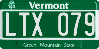VT license plate LTX079