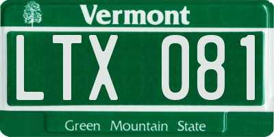 VT license plate LTX081