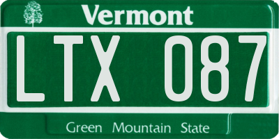 VT license plate LTX087