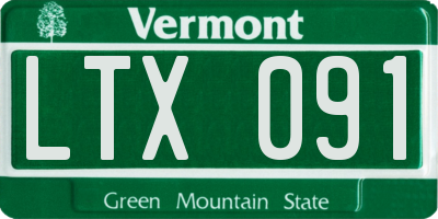 VT license plate LTX091