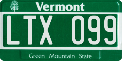 VT license plate LTX099