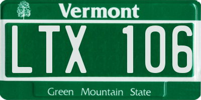 VT license plate LTX106