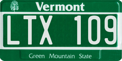 VT license plate LTX109