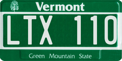 VT license plate LTX110
