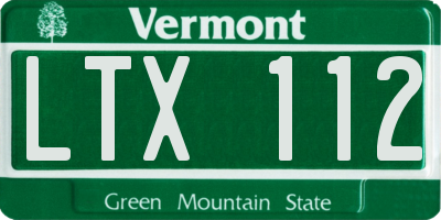 VT license plate LTX112