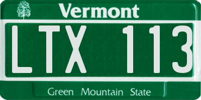VT license plate LTX113