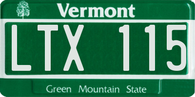 VT license plate LTX115