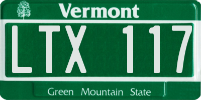 VT license plate LTX117
