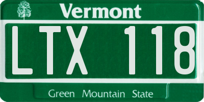 VT license plate LTX118