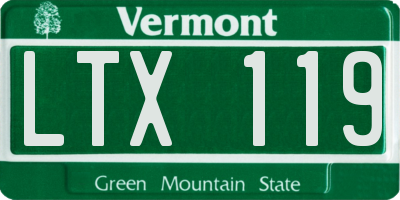 VT license plate LTX119