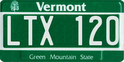 VT license plate LTX120