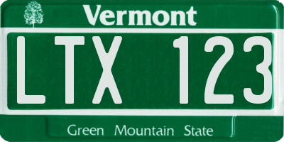 VT license plate LTX123