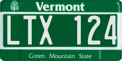 VT license plate LTX124
