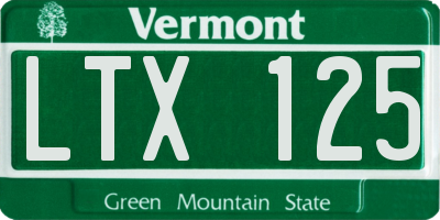 VT license plate LTX125