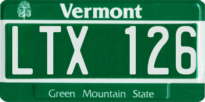 VT license plate LTX126