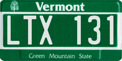 VT license plate LTX131