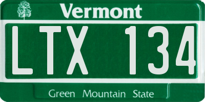 VT license plate LTX134