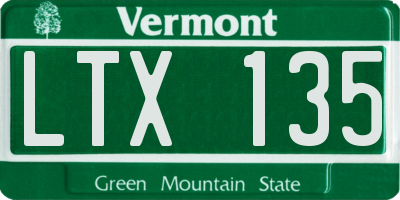 VT license plate LTX135