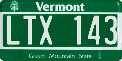 VT license plate LTX143
